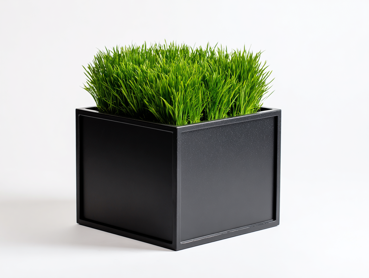 Fioriera quadrata in metallo nero 42x42x36 cm – nero – per giardino – design minimalista-Oakgohut