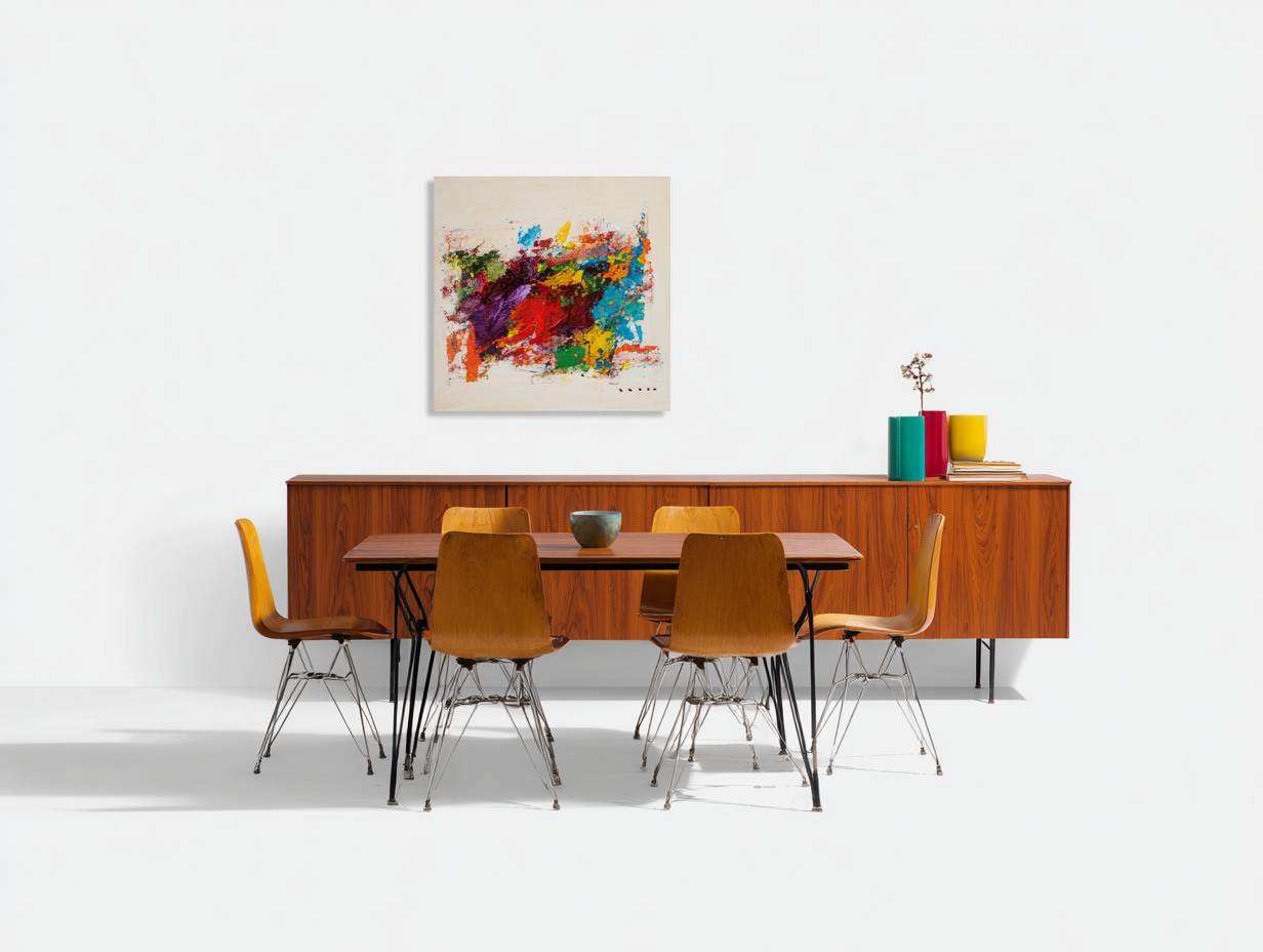 Set sala da pranzo con tavolo sedie e credenza 180×85×75 cm - legno miele e nero - uso interno - design contemporaneo-Oakgohut