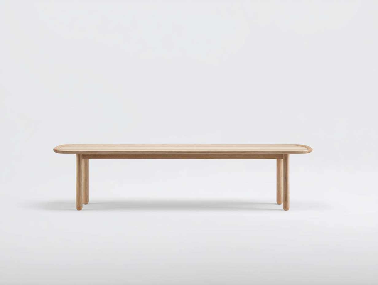 Panca lunga in legno naturale 190×38×44 cm - beige legno - uso interno - stile minimalista-Oakgohut