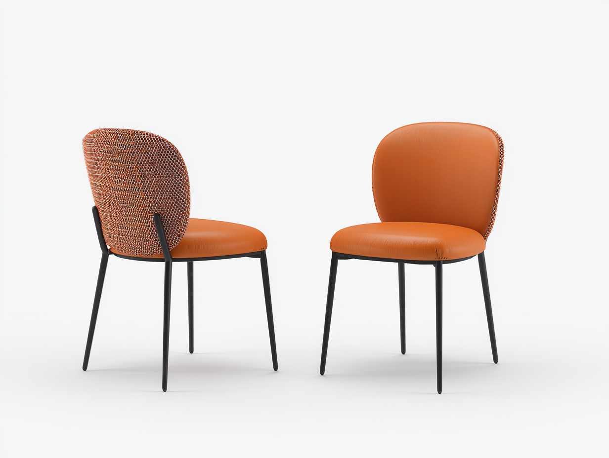 Sedia da pranzo in pelle sintetica arancione 56x58x82 cm – arancione – per sala da pranzo e cucina – design moderno-Oakgohut