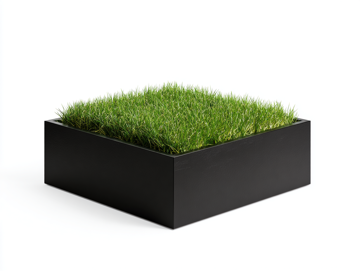 Fioriera quadrata in metallo nero 60x60x35 cm – nero – per giardino – design moderno-Oakgohut