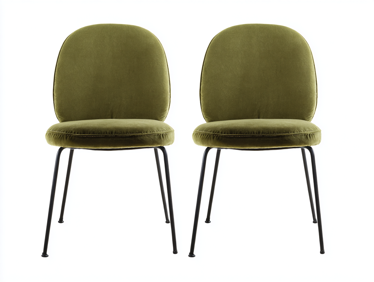 Sedia da pranzo in velluto verde oliva 49x57x92 cm – verde oliva – per sala da pranzo e cucina – stile classico moderno-Oakgohut