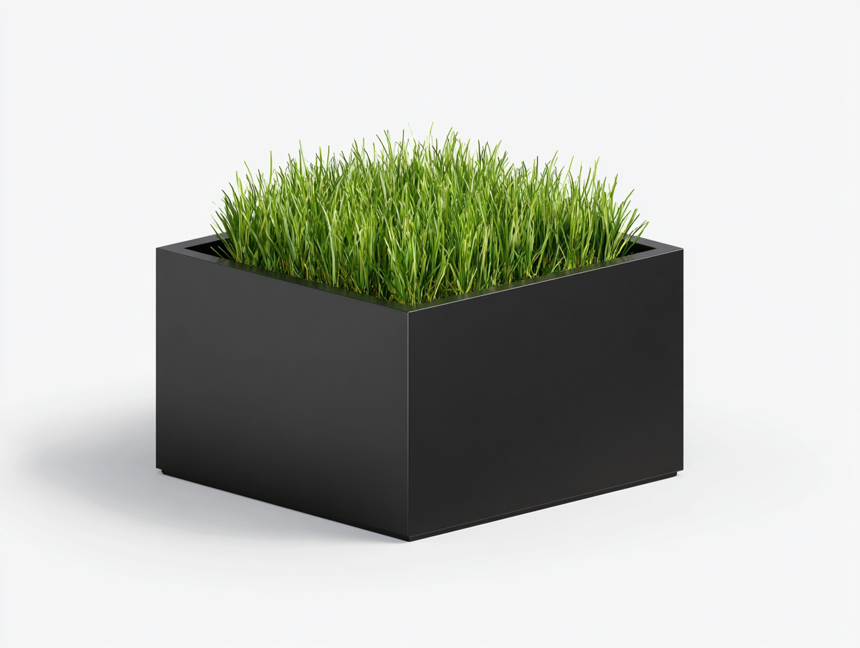 Fioriera quadrata in metallo nero 55x55x40 cm – nero – per giardino – stile moderno-Oakgohut