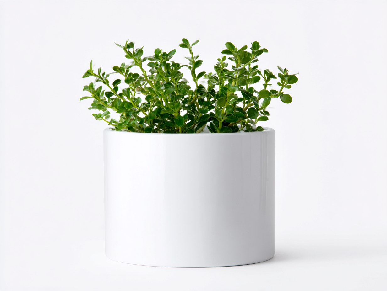 Vaso da fiori rotondo bianco 22x22x20 cm – bianco – per giardino – stile minimalista-Oakgohut