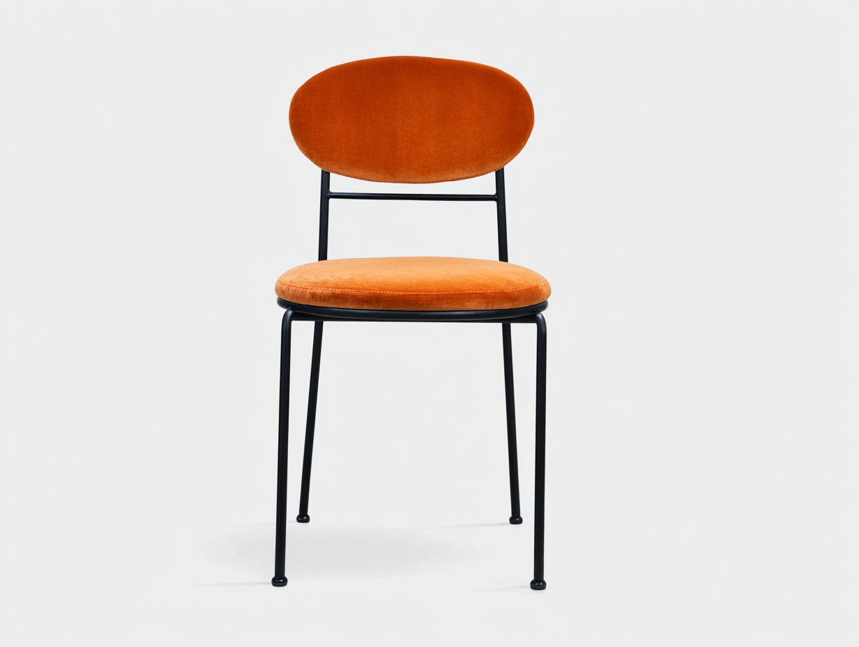 Sedia da pranzo in velluto arancione 48x55x79 cm – arancione – per sala da pranzo e cucina – design minimalista-Oakgohut