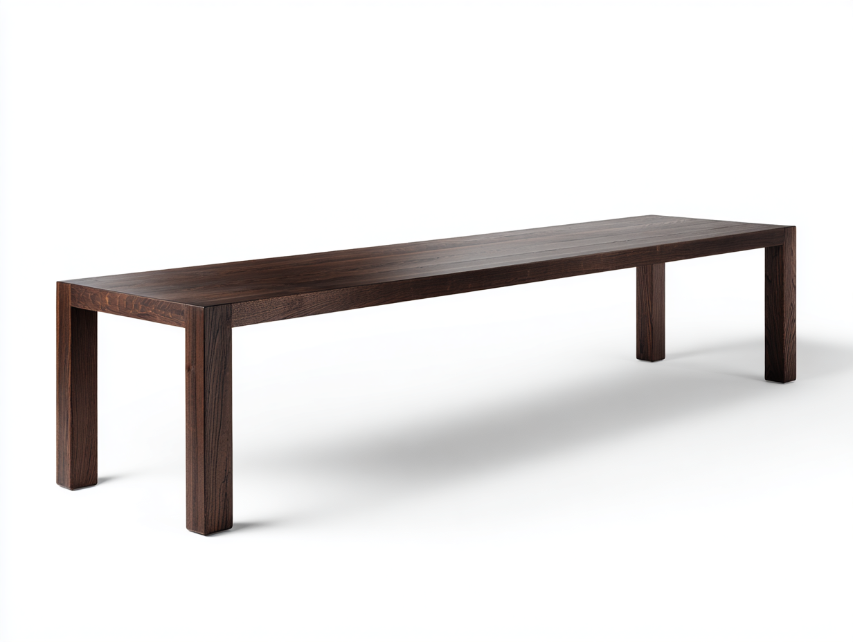 Panca rettangolare in legno scuro 220×42×45 cm - marrone scuro - uso interno - design lineare-Oakgohut