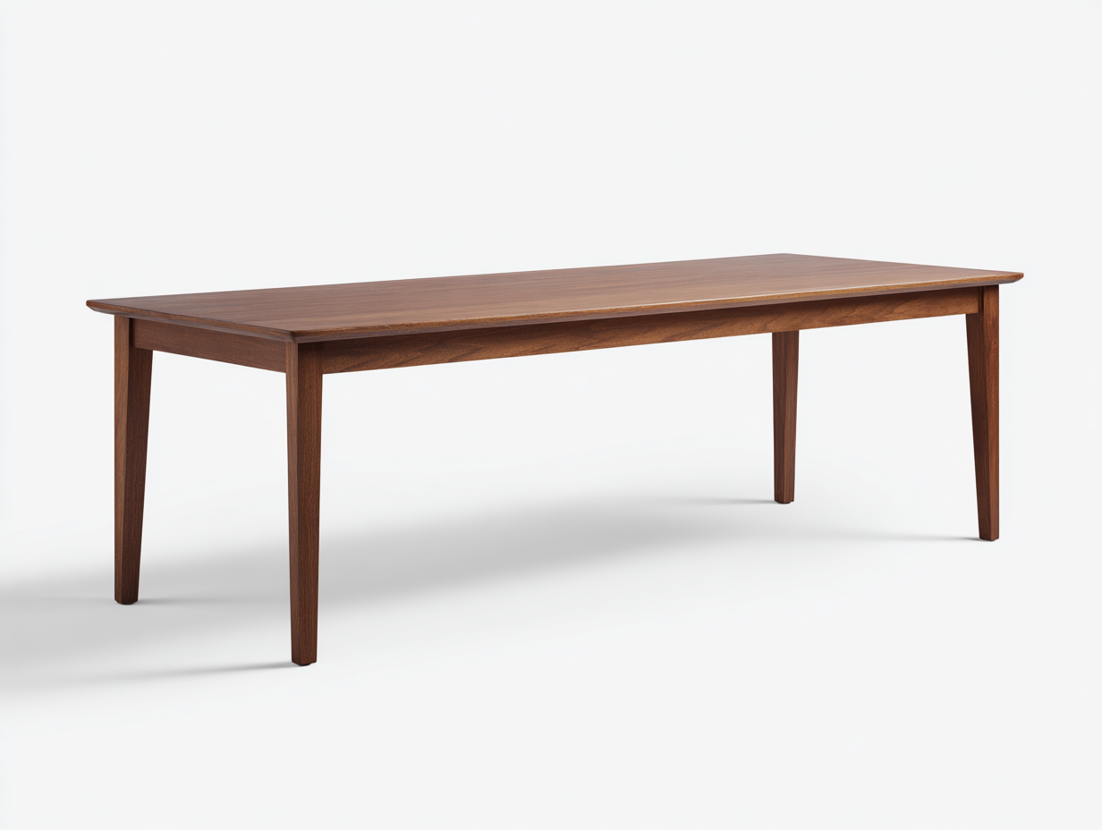 Tavolo da pranzo rettangolare in legno 220×90×75 cm - marrone noce - uso interno - design moderno-Oakgohut