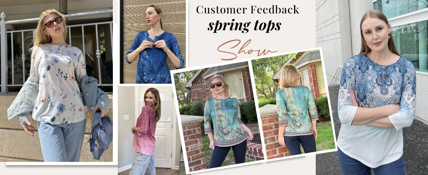Women&amp;#39;s Three-quarter Sleeve T Shirts Casual Basic Summer Tees Crew Neck Tunic Tops