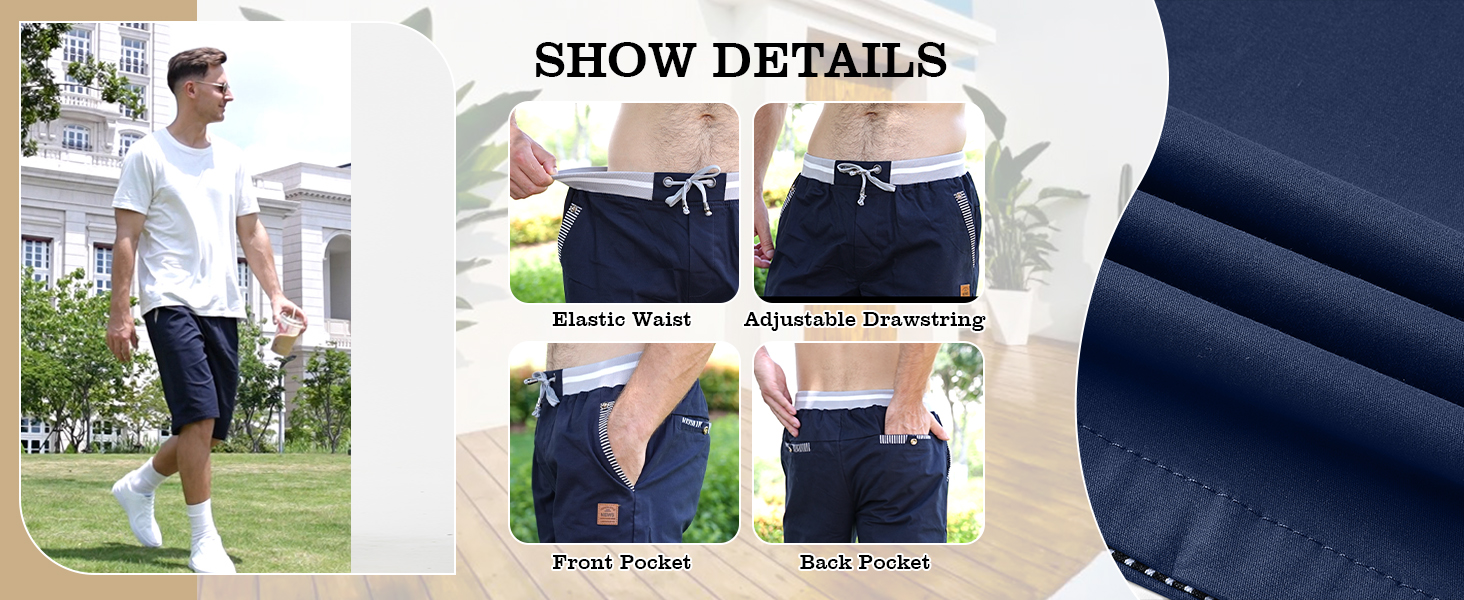 MENS CASUAL SHORTS SHOW DETALLS