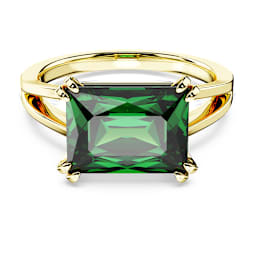 Stilla Cocktailring, Rechteckschliff, Grün, Goldlegierungsschicht - Swarovski, 5677140