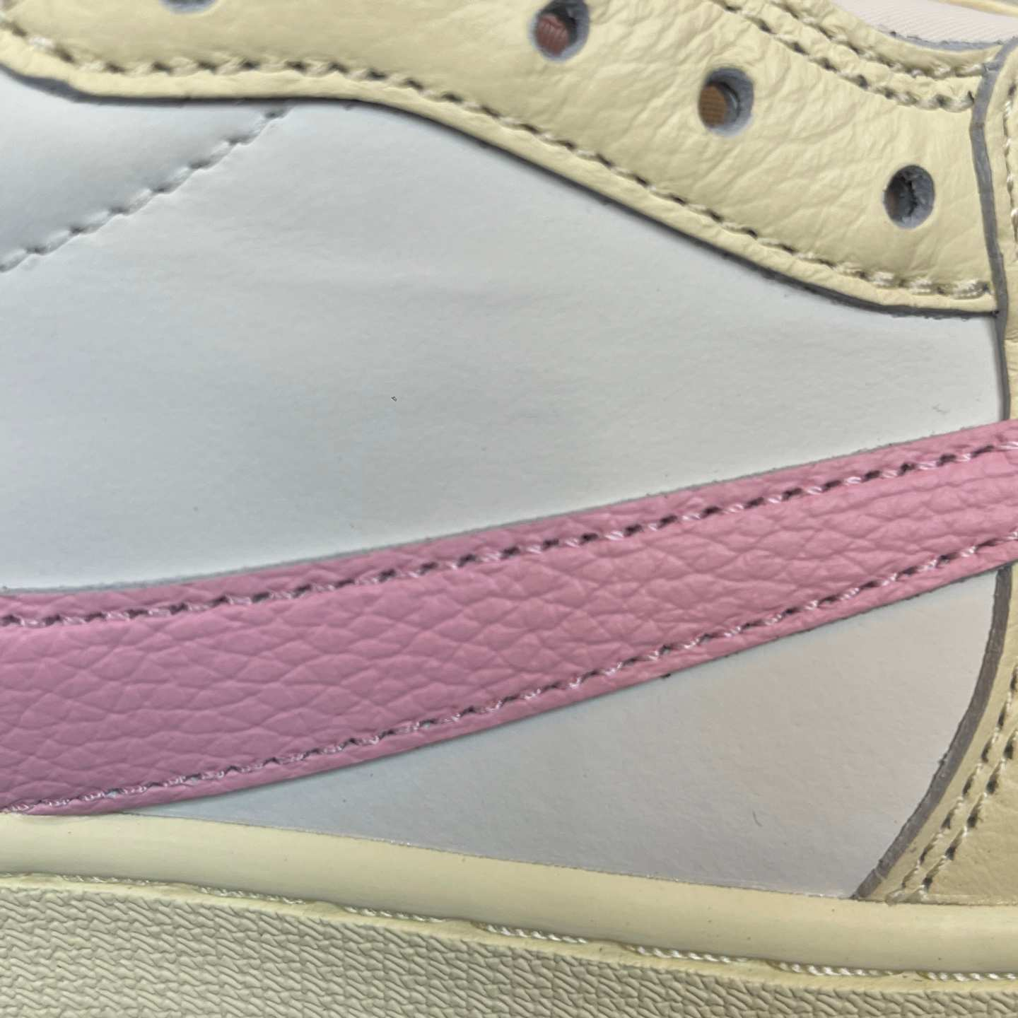 Travis Scott x Air Jordan 1 Low OG SP “Sail Pink” Reverse Swoosh Low-Top Sneakers