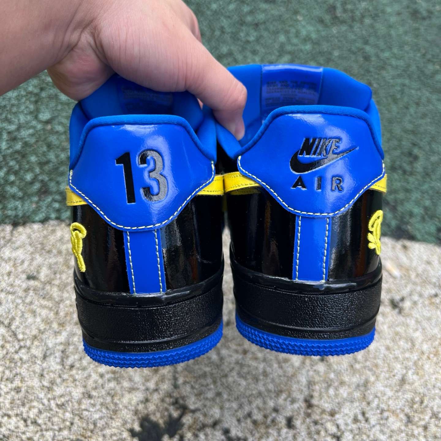 Nike x Central Cee Air Force 1 Low SP “Black Yellow Blue” Sneakers | IQ1402-010