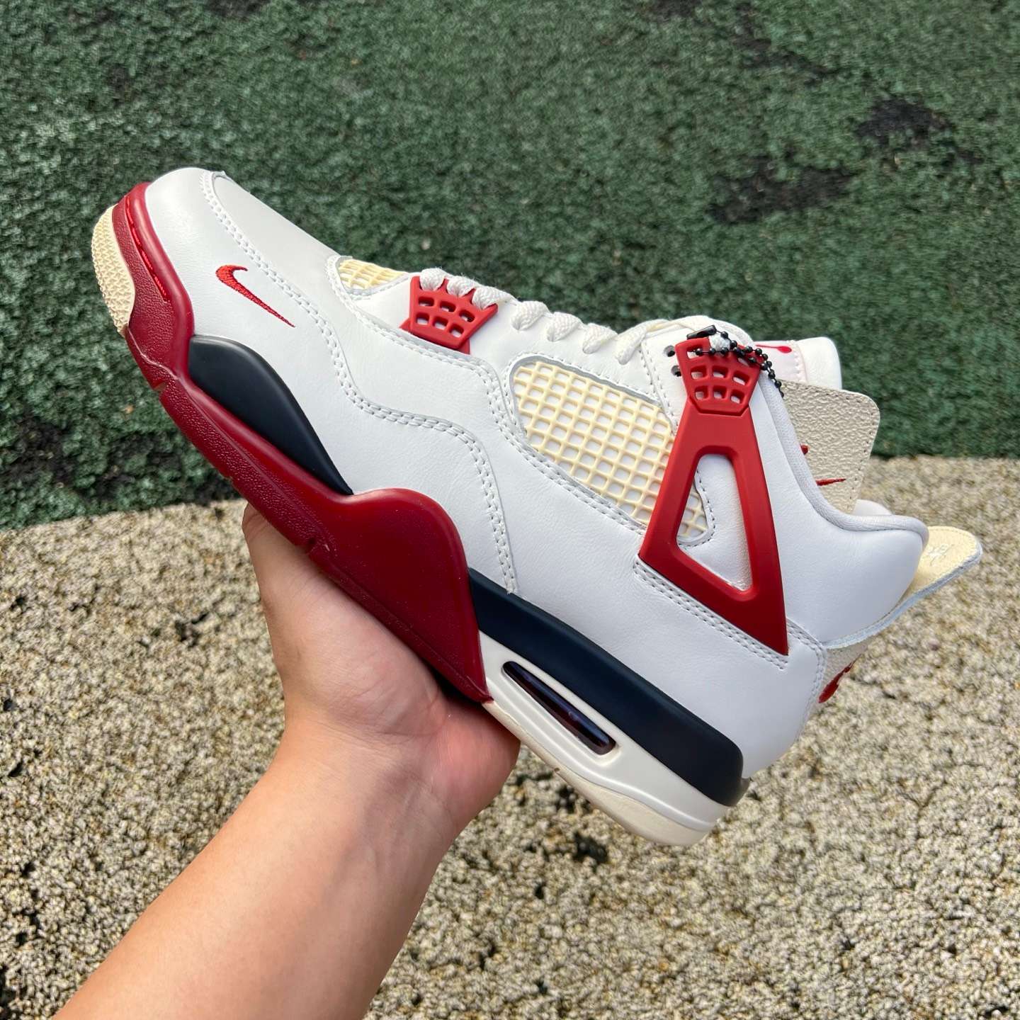Nigel Sylvester x Air Jordan 4 Retro OG SP “Bike Air” White Red Sneakers | IQ8055-100