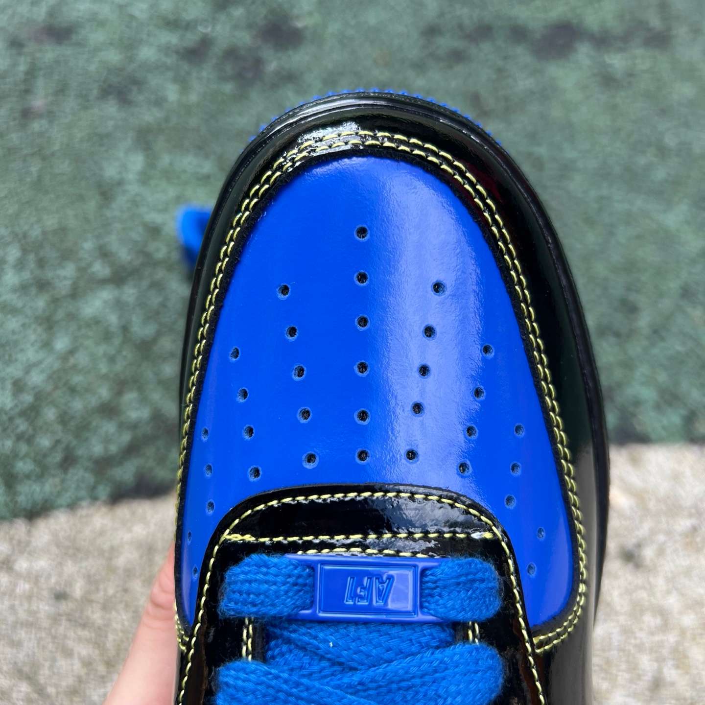 Nike x Central Cee Air Force 1 Low SP “Black Yellow Blue” Sneakers | IQ1402-010