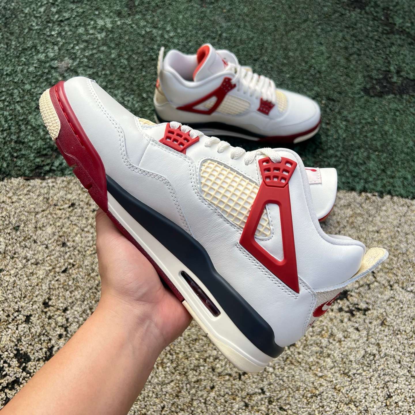 Nigel Sylvester x Air Jordan 4 Retro OG SP “Bike Air” White Red Sneakers | IQ8055-100