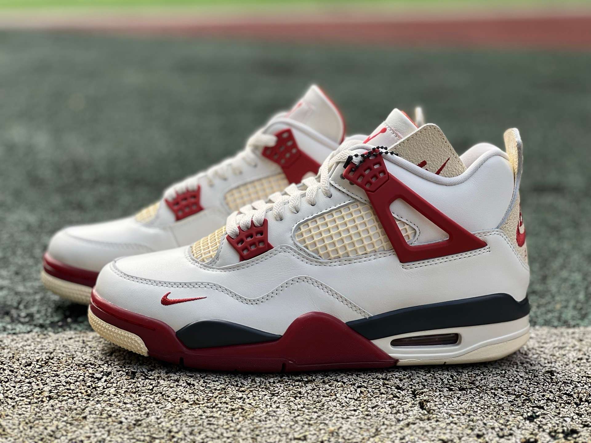 Nigel Sylvester x Air Jordan 4 Retro OG SP “Bike Air” White Red Sneakers | IQ8055-100