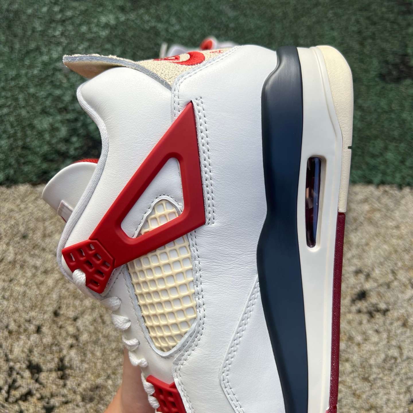 Nigel Sylvester x Air Jordan 4 Retro OG SP “Bike Air” White Red Sneakers | IQ8055-100