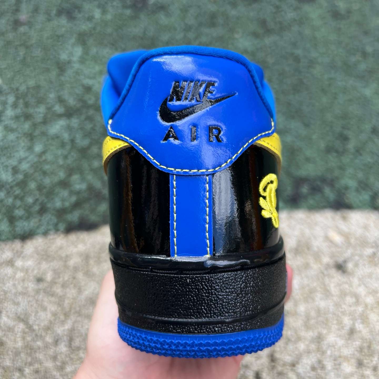 Nike x Central Cee Air Force 1 Low SP “Black Yellow Blue” Sneakers | IQ1402-010