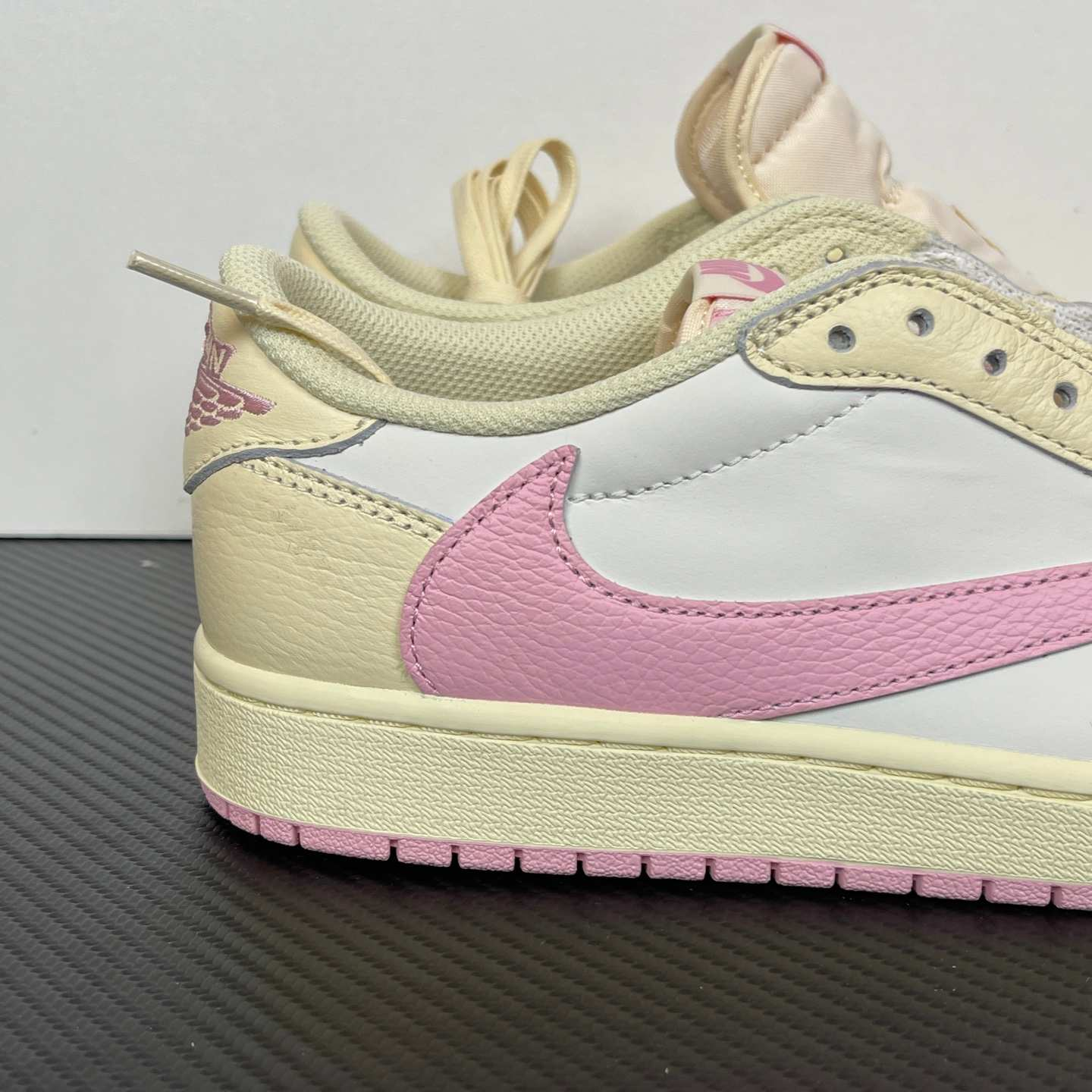 Travis Scott x Air Jordan 1 Low OG SP “Sail Pink” Reverse Swoosh Low-Top Sneakers