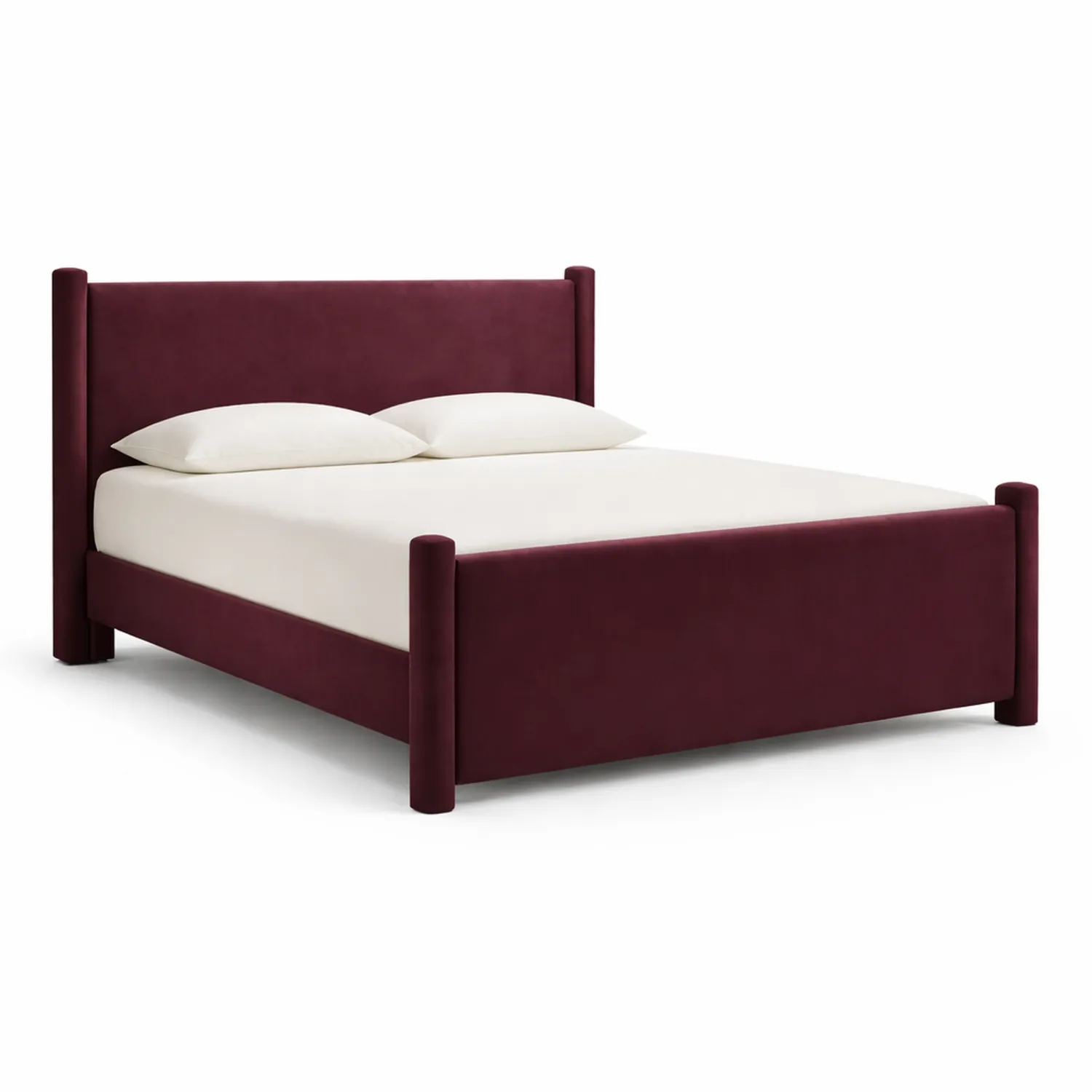 Letto matrimoniale in velluto bordeaux 200x160 cm