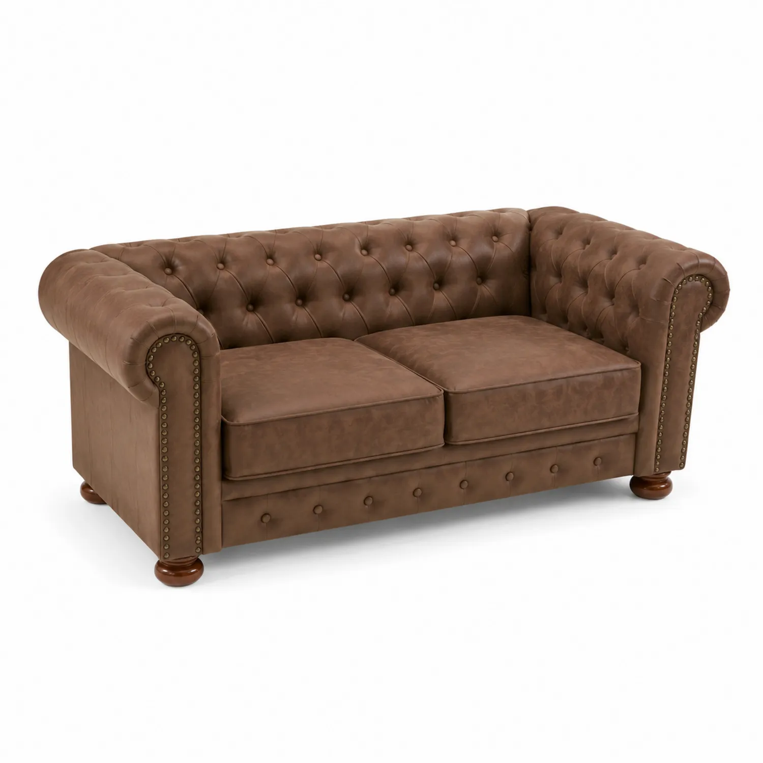 Divano Chesterfield in Pelle Marrone