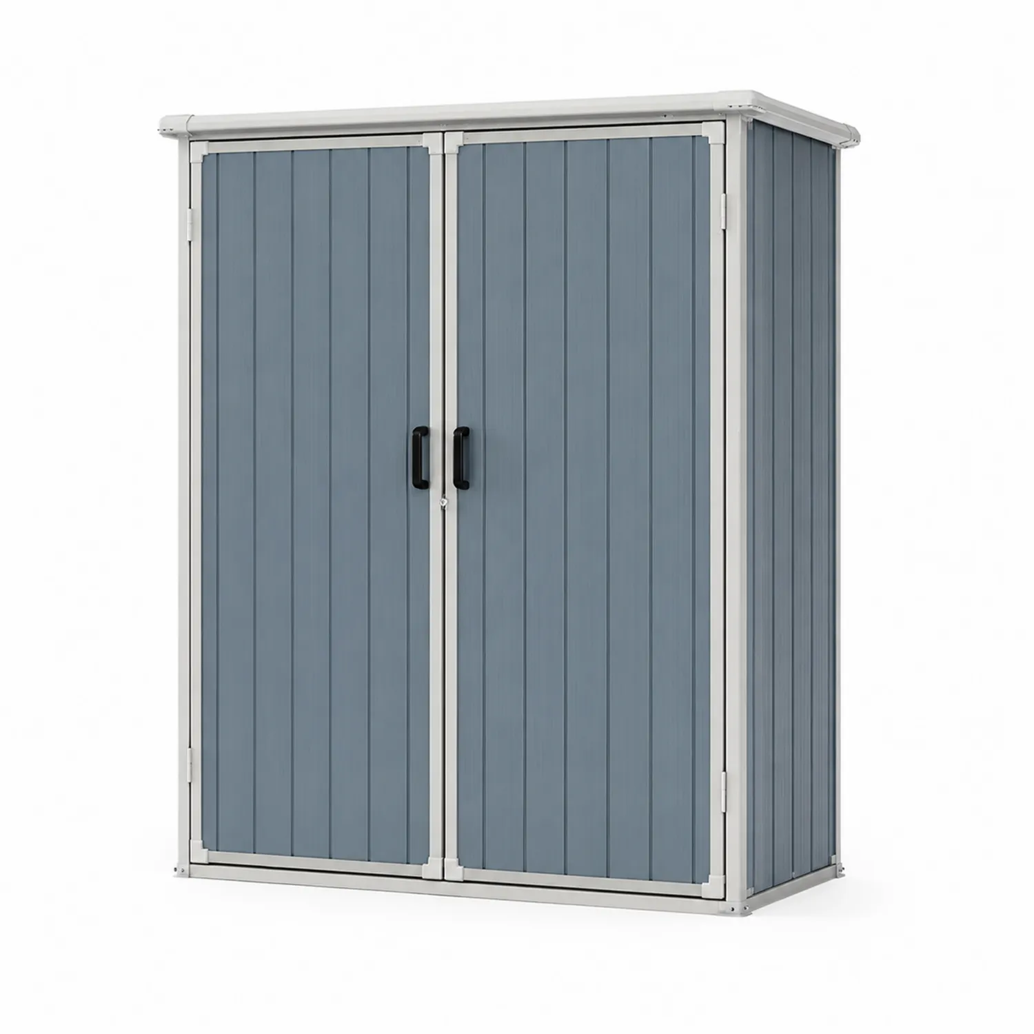 Capanno portaoggetti verticale in resina blu 182x92x180cm