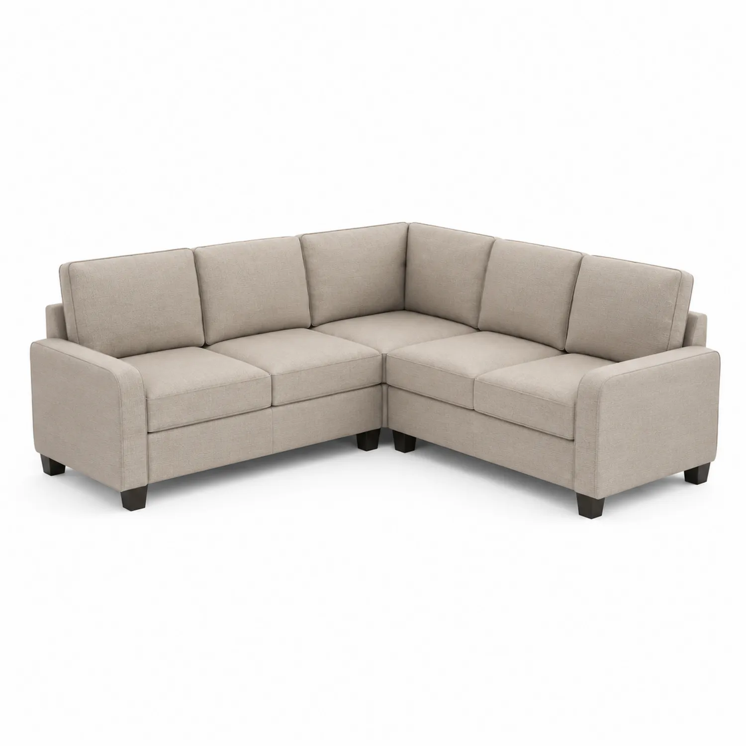 Ecksofa Beige Stoff L-Form 300x200x90 cm