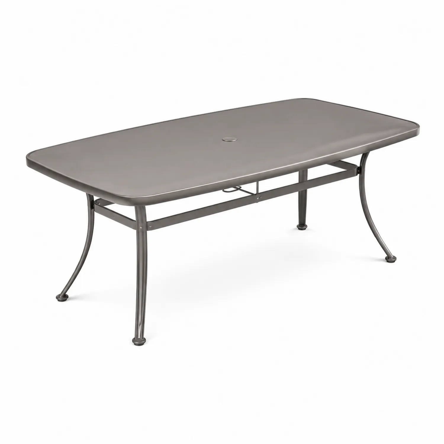 Rechteckiger Aluminium-Esstisch, Grau