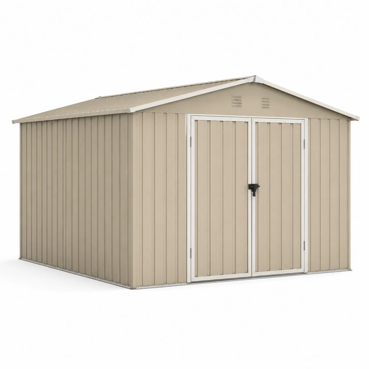 Metall Gartenschuppen Beige 3m x 4m mit Doppeltür