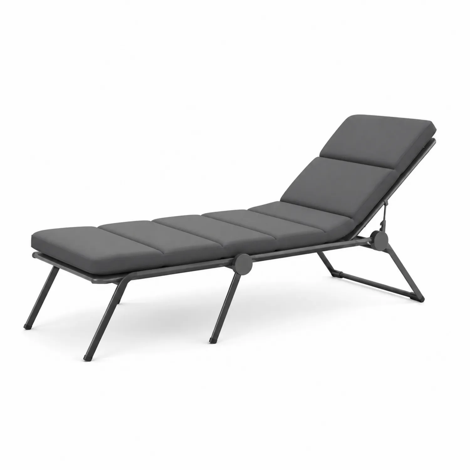 Liegestuhl Aluminium verstellbar Anthrazit 195x65x37 cm