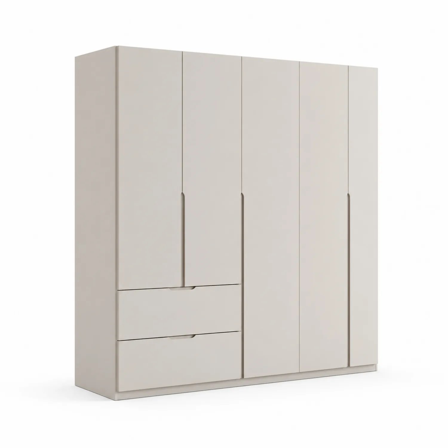 Kleiderschrank mit 4 Türen und 2 Schubladen MDF Beige 200x60x220 cm
