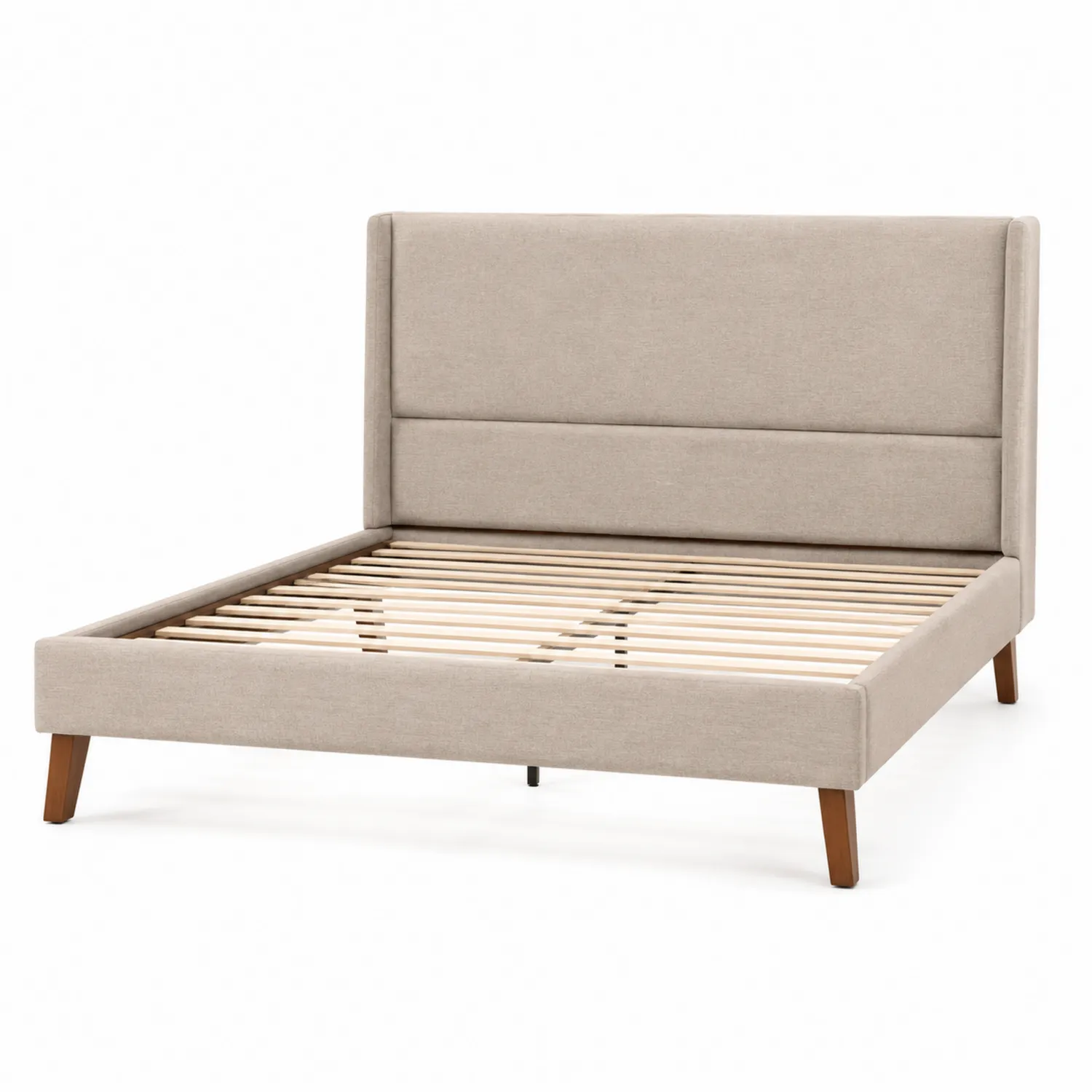 Doppelbett Stoff Beige 160x200 cm