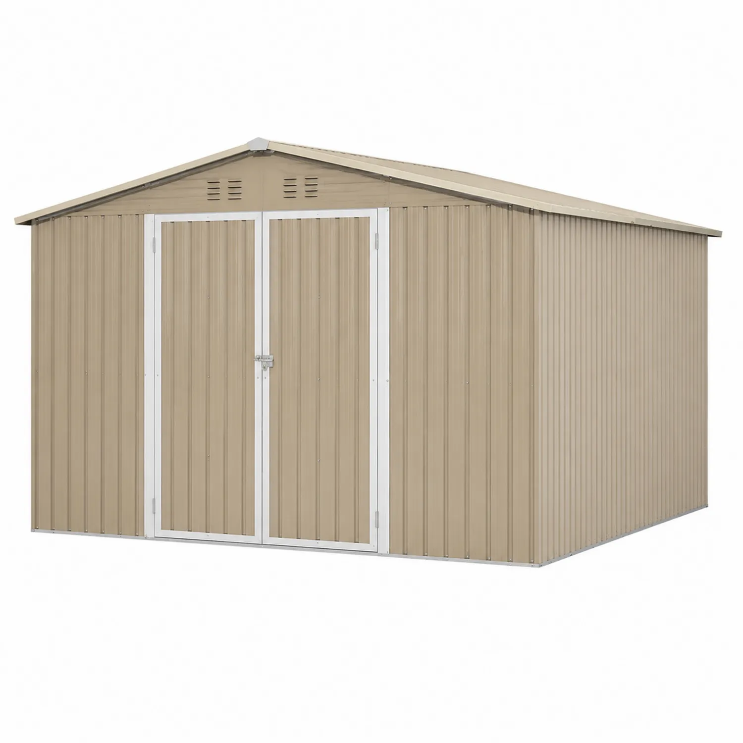 Capanno portaoggetti in acciaio beige 340 x 319 x 205 cm