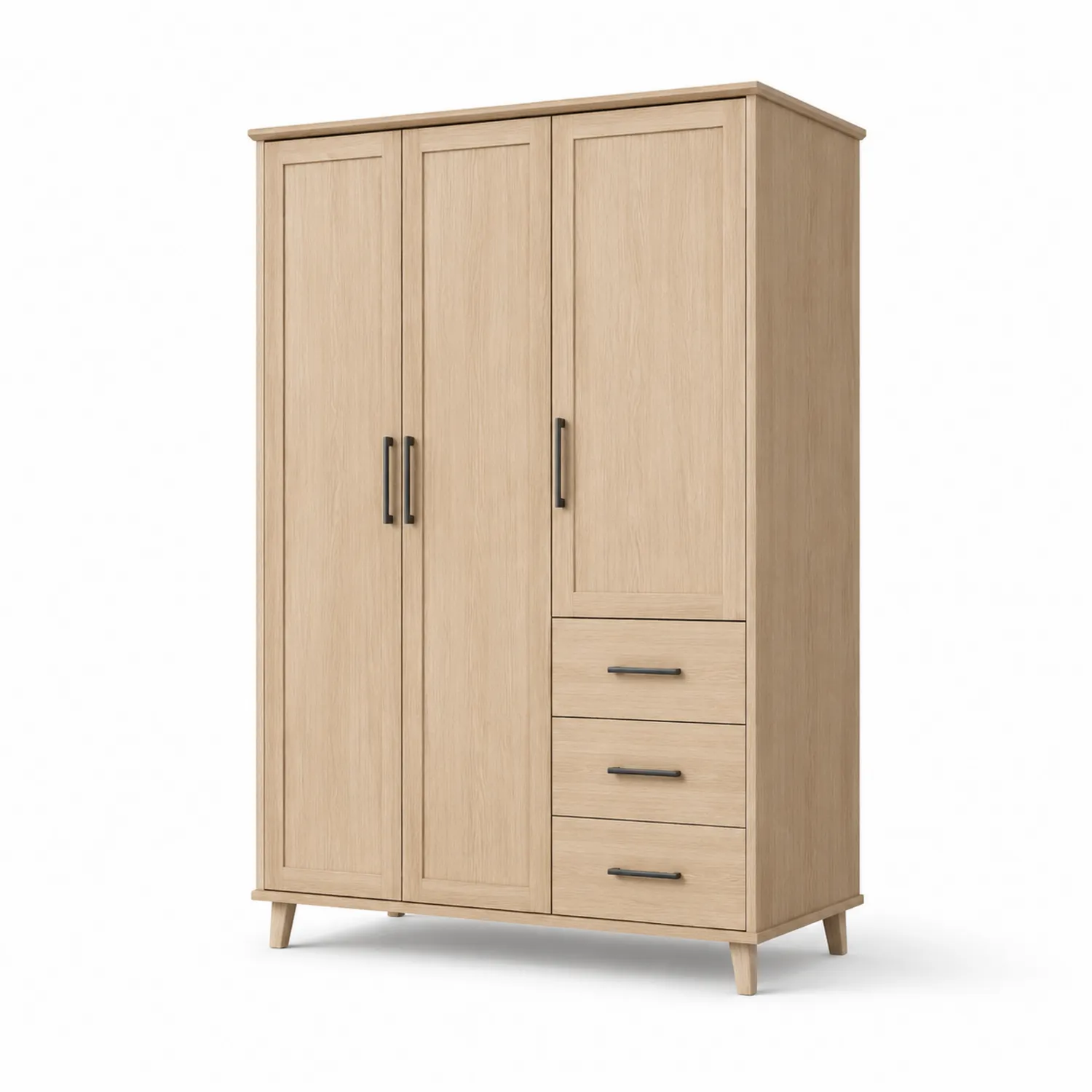 Armadio guardaroba 3 ante 3 cassetti in legno