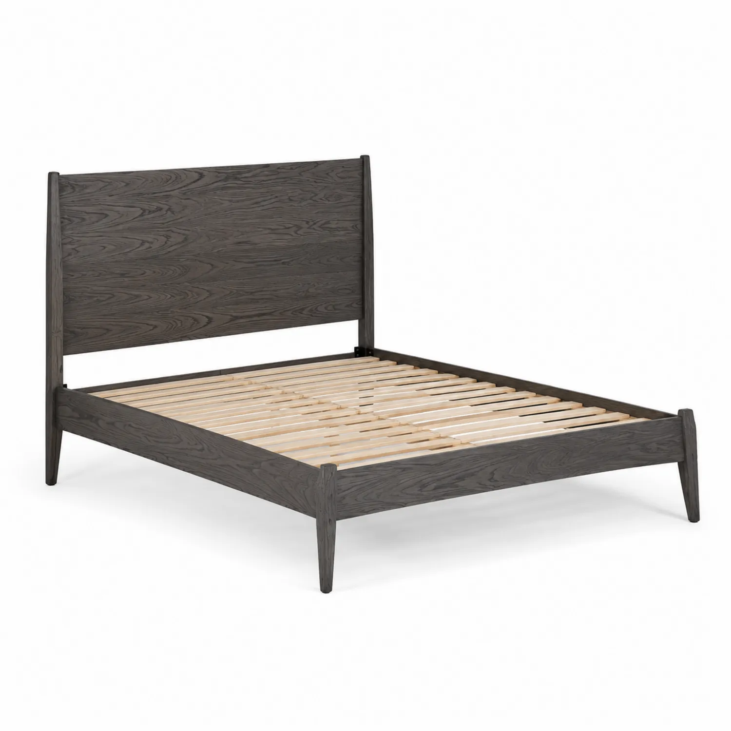 Letto in legno massello di quercia grigio 200x160 cm