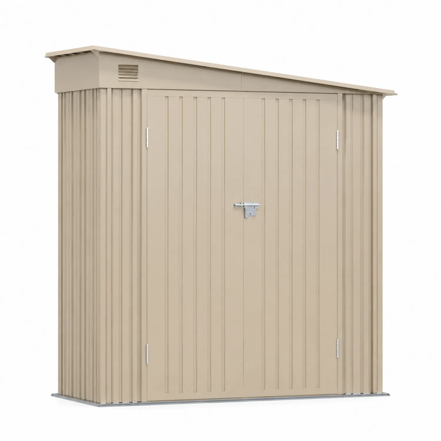 Capanno in acciaio zincato beige con tetto inclinato 213x127x185 cm
