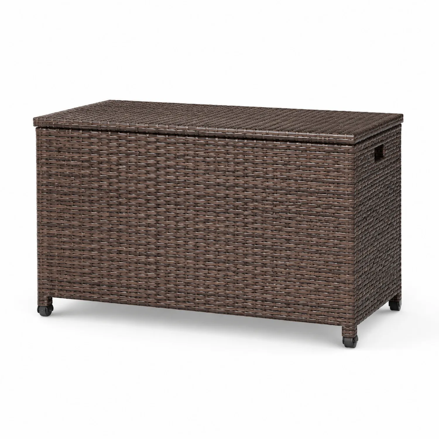 Contenitore in polyrattan marrone con ruote 120x50x60 cm