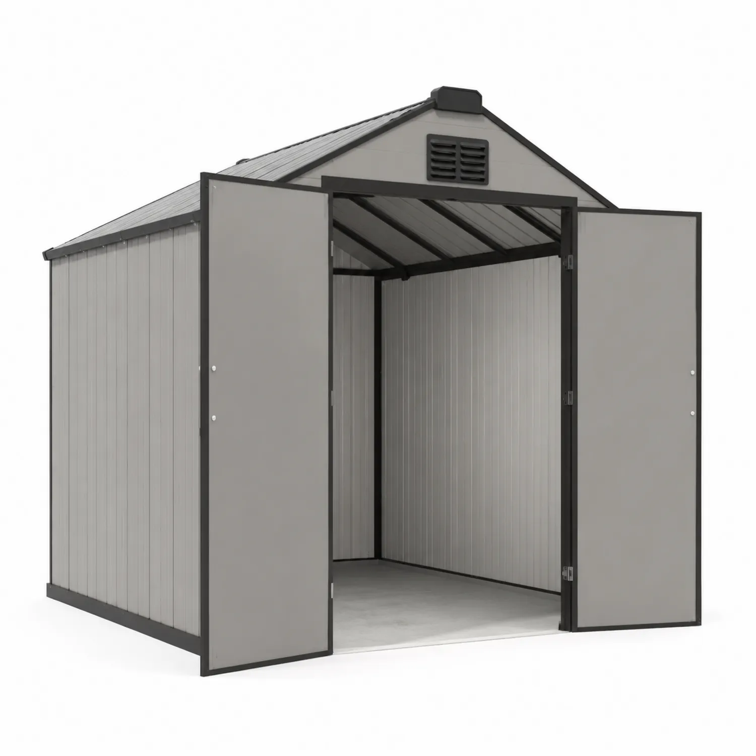 Capanno portaoggetti in acciaio zincato grigio 215x130x185 cm