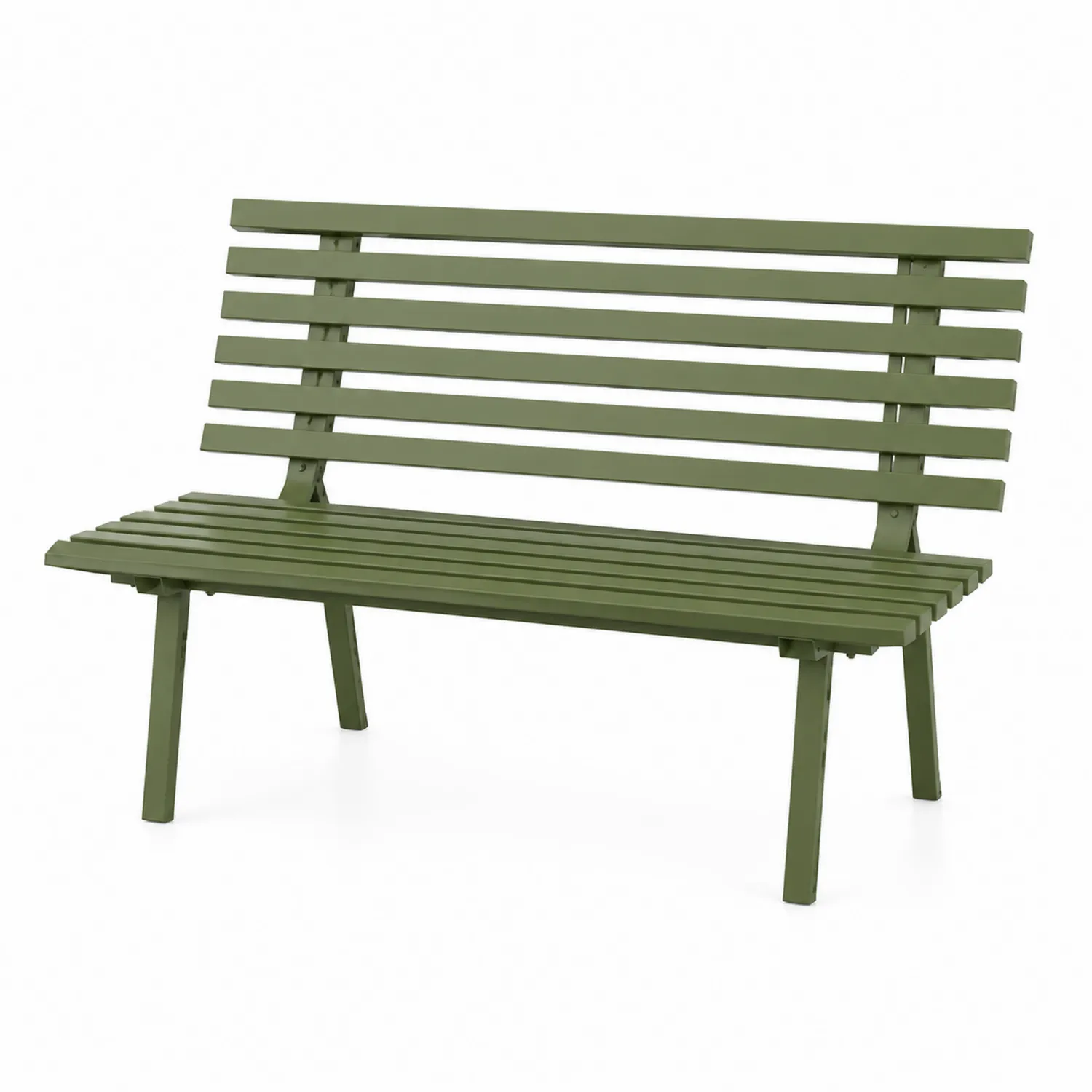 Panca da giardino in metallo verde oliva