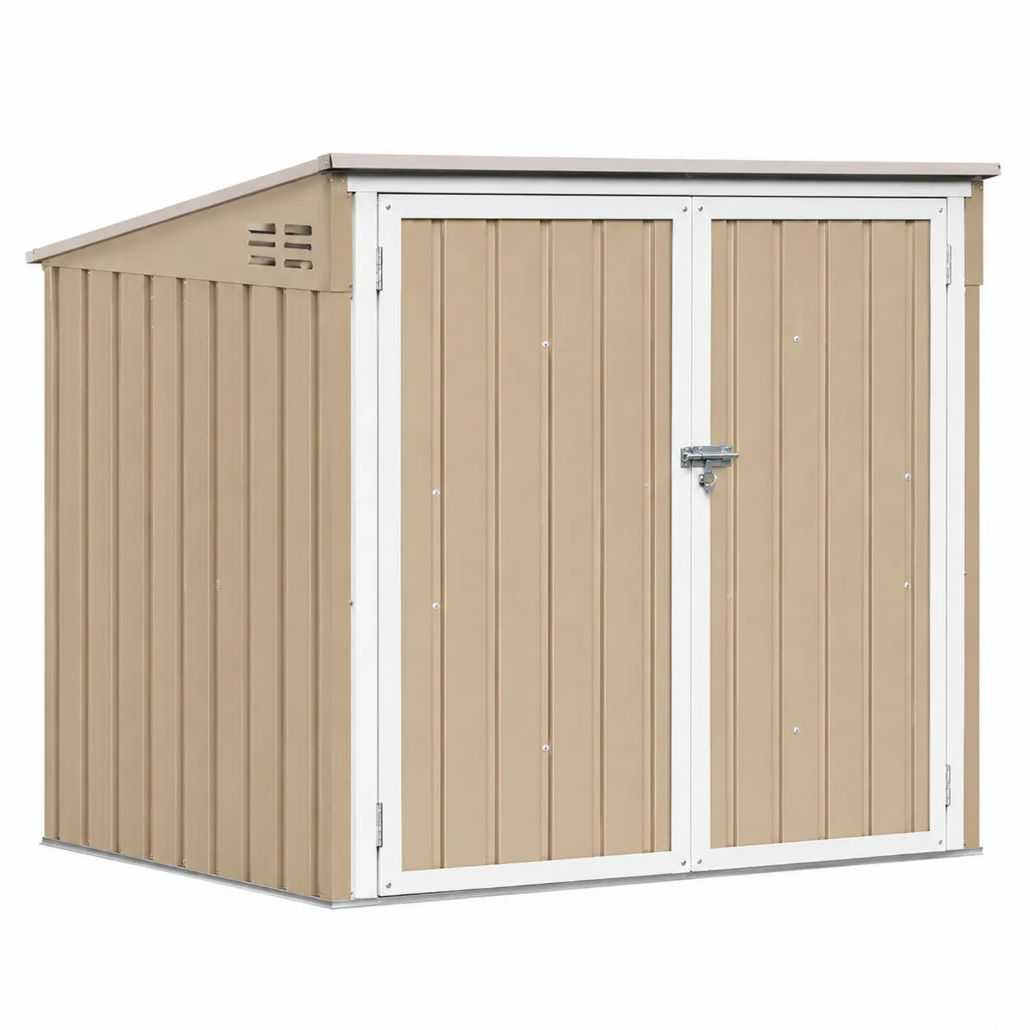 Metall Lagerhaus mit Pultdach Beige 213x130x173 cm