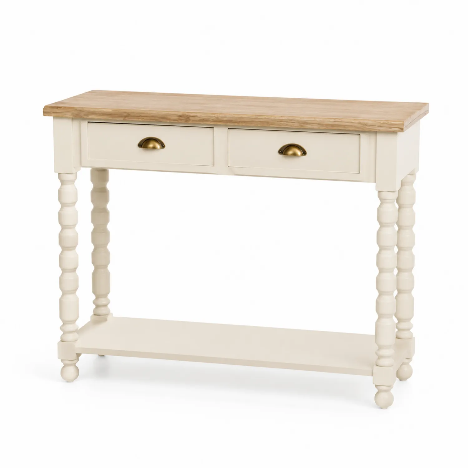 Konsole Creme Naturholz MDF 120 x 35 x 80 cm
