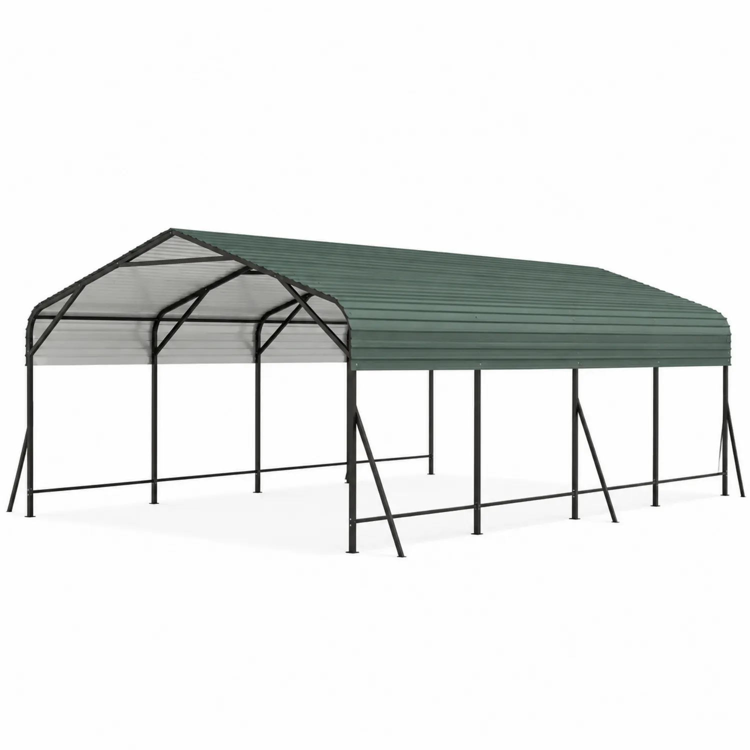 Metall Carport Rechteckig Grün 600x300x250cm