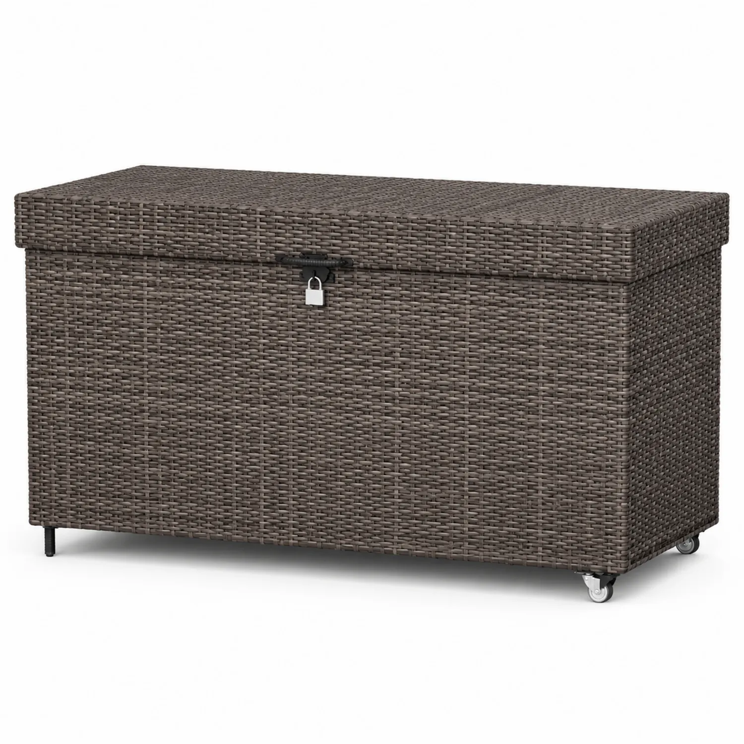 Rattan Aufbewahrungsbox Braun 120x50x60cm mit Stahlrahmen