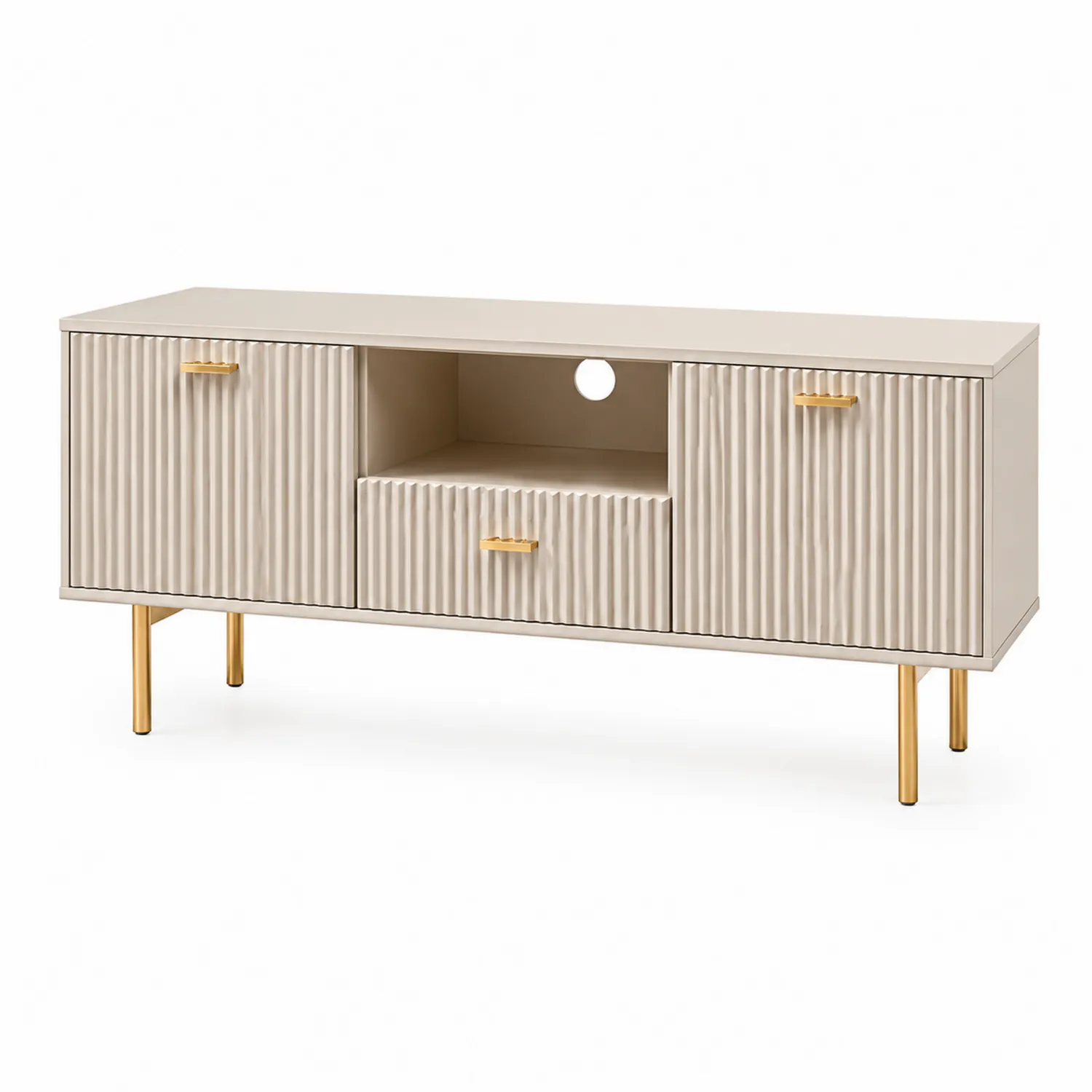 TV-Schrank MDF Stahl Beige 150x40x60cm