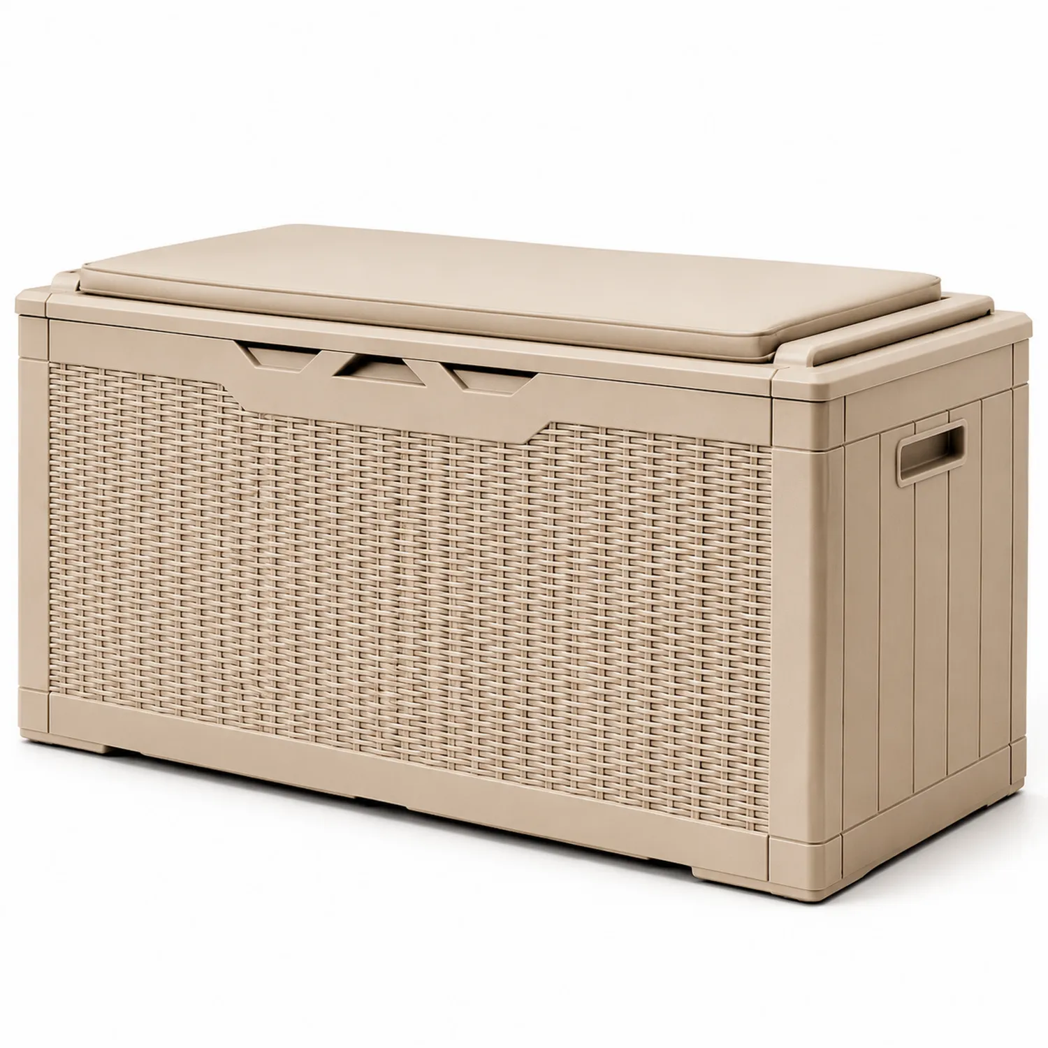 Rechteckige Aufbewahrungsbox Beige Kunststoff 117x45x57cm