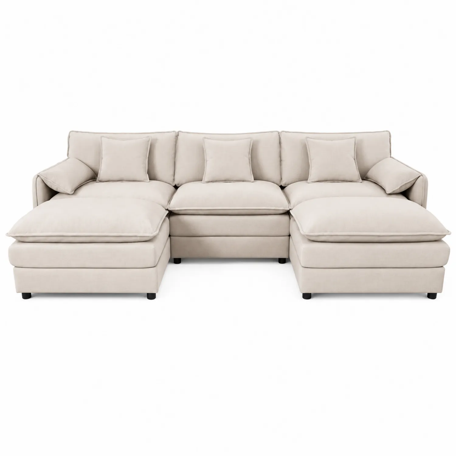 Modulares Ecksofa aus Mikrofaser Beige