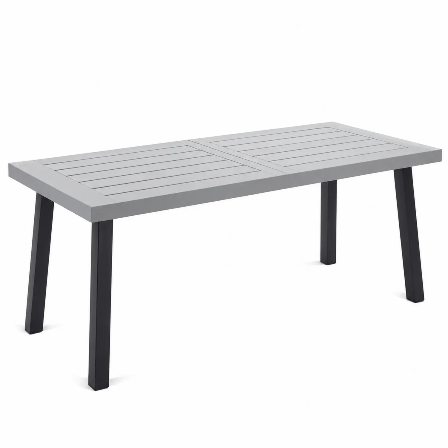 Gartenesstisch Aluminium Grau 180x90x75 cm