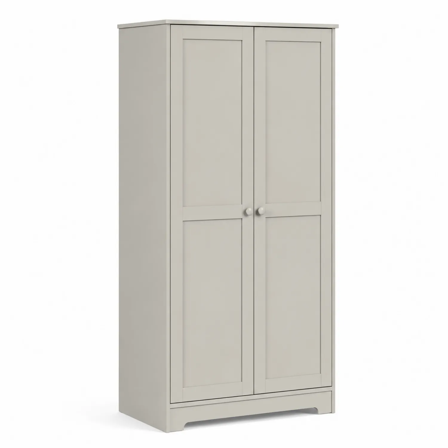 Zweiflügeliger Kleiderschrank aus MDF-Holz in Beige 180x80x50cm