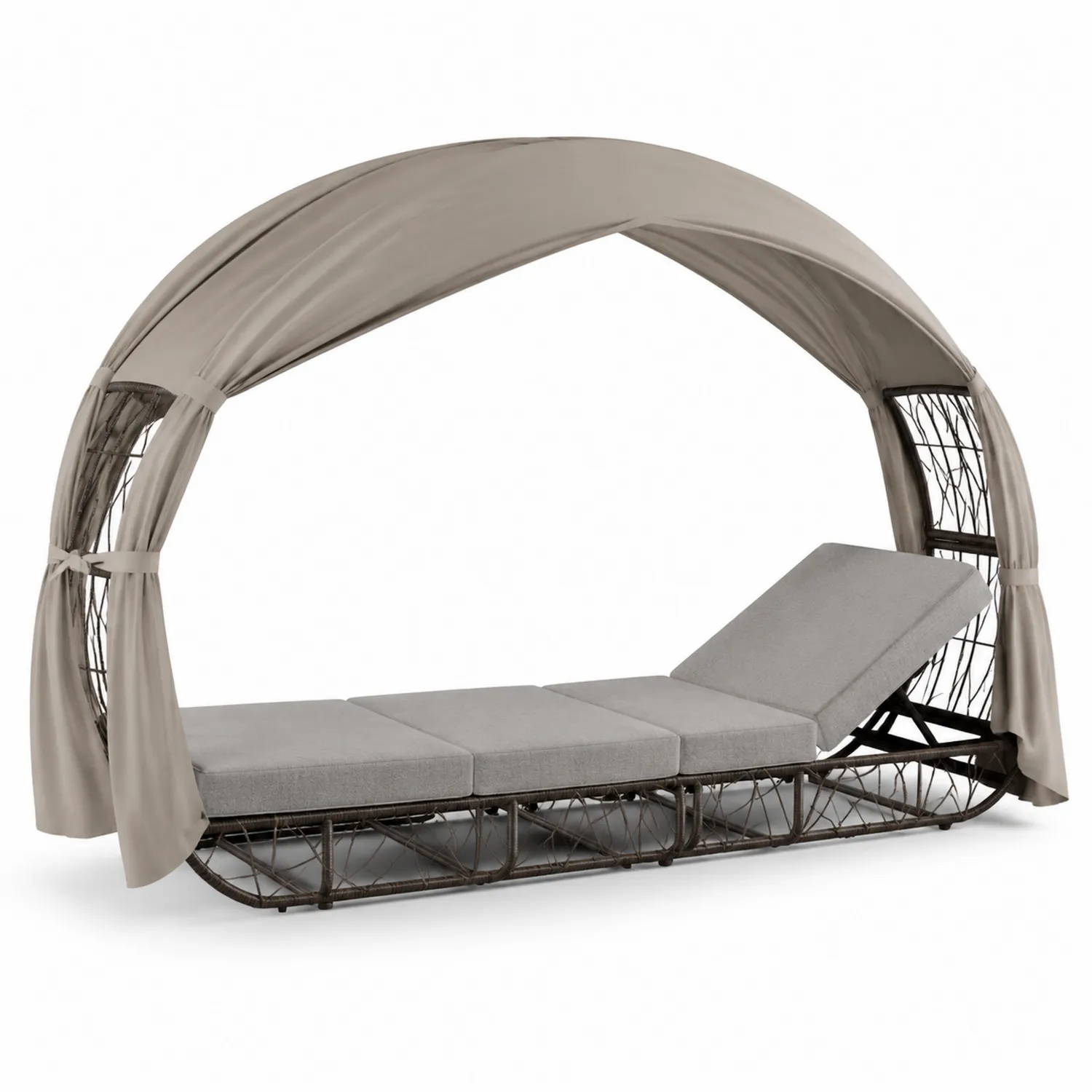 Outdoor-Sonnenliege Aluminium Rattan Beige