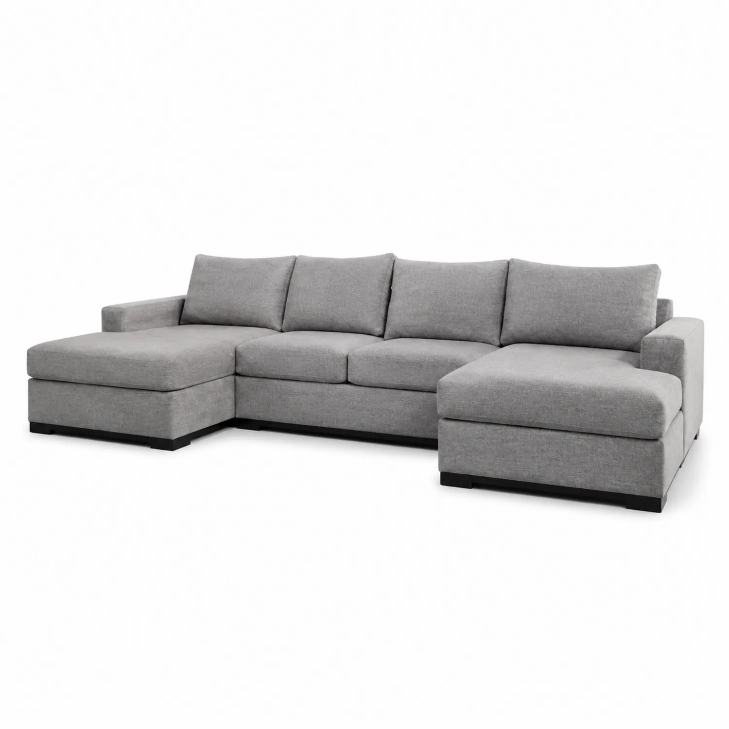 L-förmiges Ecksofa aus Stoff, Grau